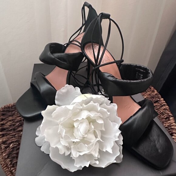 Black Vince Camuto 4 inch Strappy Stilletos - Picture 1 of 8